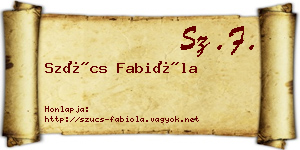 Szűcs Fabióla névjegykártya